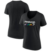 Black Pittsburgh Pirates Women's City Pride V-Neck T-Shirt