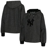 Black New York Yankees DKNY Sport Women's Debbie Dolman Raglan Pullover Hoodie
