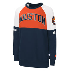 Navy/Orange Houston Astros Starter Women's Baseline Raglan Pullover Sweatshirt