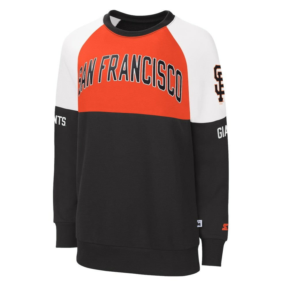 Black/Orange San Francisco Giants Starter Women's Baseline Raglan Pullover Sweatshirt