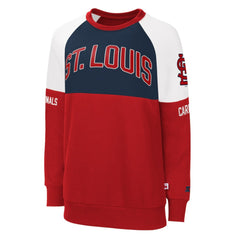Red/Navy St. Louis Cardinals Starter Women's Baseline Raglan Pullover Sweatshirt