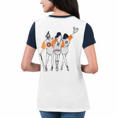 White Houston Astros G-III 4Her by Carl Banks Women's Illustration Ringer T-Shirt