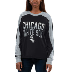 Black/Silver Chicago White Sox G-III 4Her by Carl Banks Women's Smash Raglan Long Sleeve T-Shirt