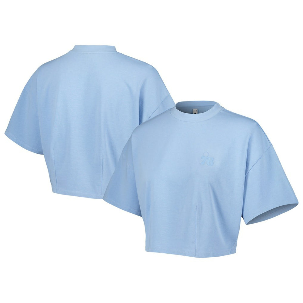 Philadelphia 76ers Lusso Women's Nola Faded Tonal Cropped T-Shirt
