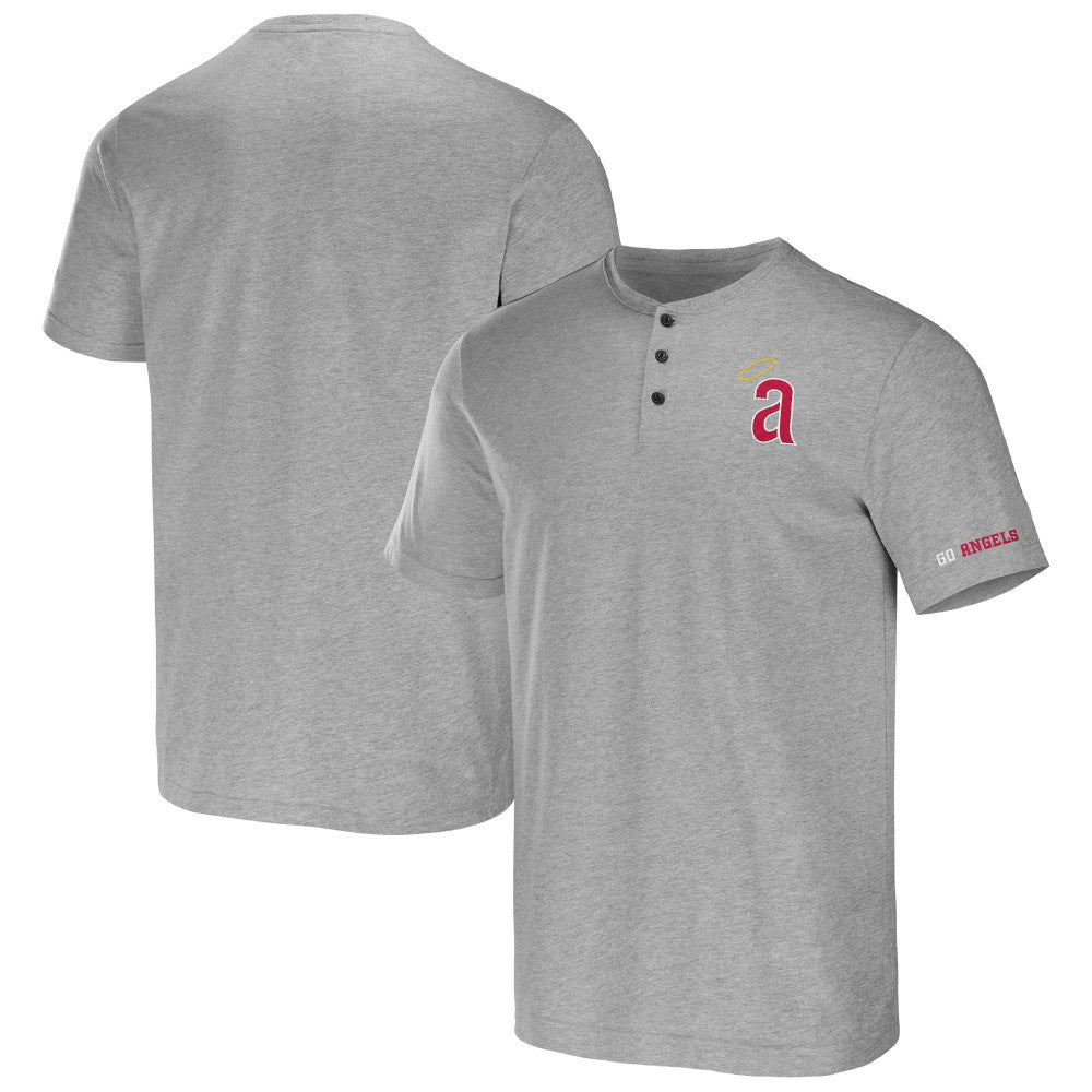 Heather Gray Los Angeles Angels Darius Rucker Collection by Fanatics Henley T-Shirt