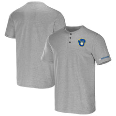 Heather Gray Milwaukee Brewers Darius Rucker Collection by Fanatics Henley T-Shirt