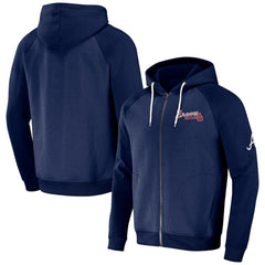 Navy Atlanta Braves Darius Rucker Collection by Fanatics Raglan Full-Zip Hoodie