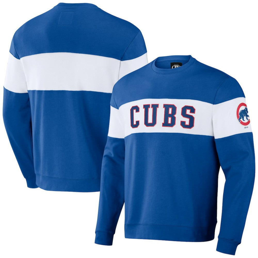 Royal Chicago Cubs Darius Rucker Collection by Fanatics Stripe Pullover Sweatshirt