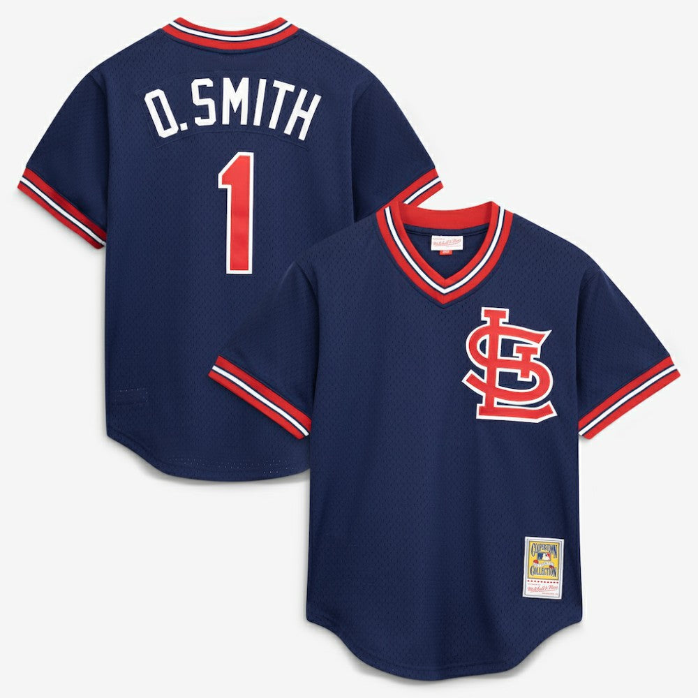 Navy Ozzie Smith St. Louis Cardinals Mitchell & Ness Authentic Batting Practice Jersey