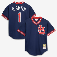Navy Ozzie Smith St. Louis Cardinals Mitchell & Ness Authentic Batting Practice Jersey