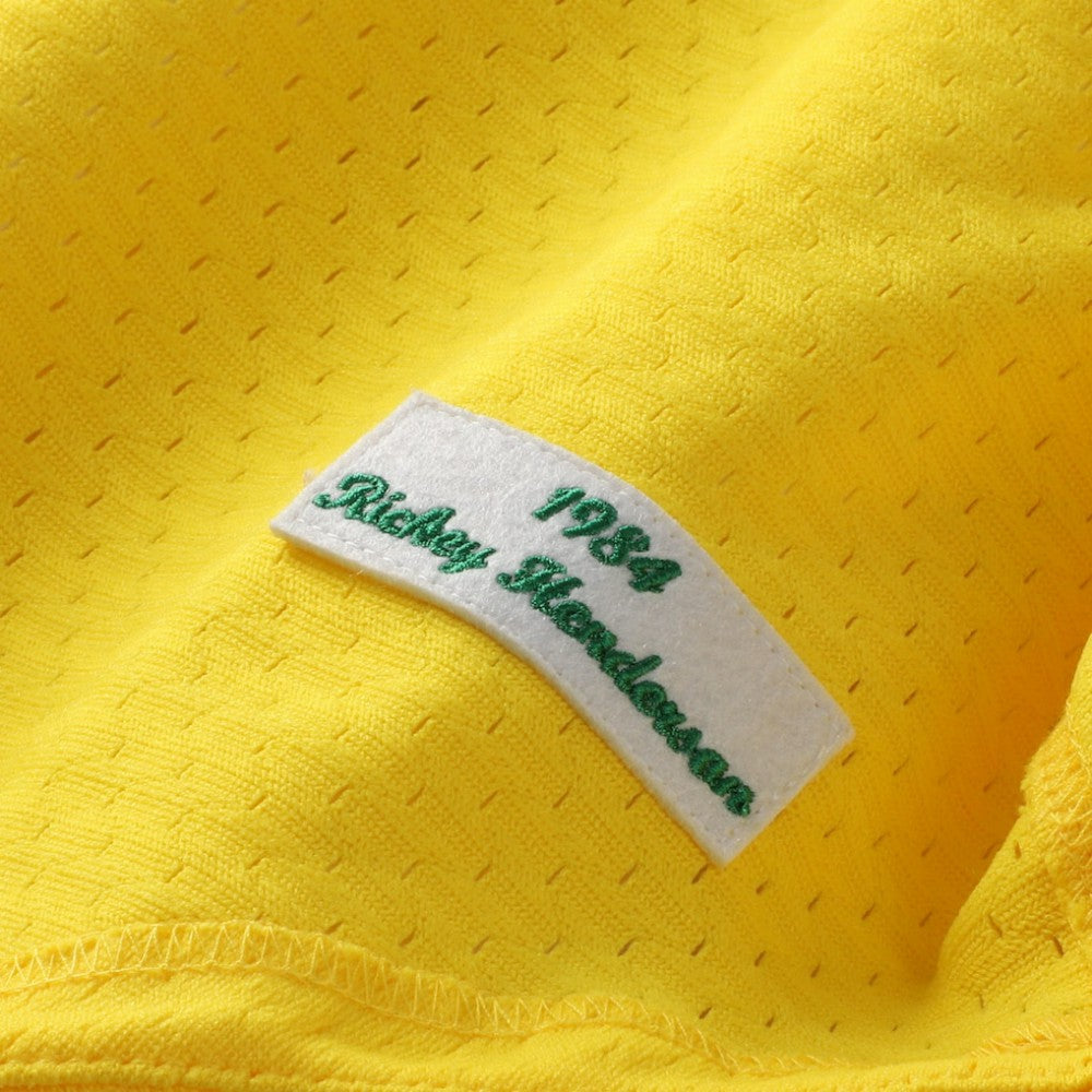 Yellow Rickey Henderson Athletics Mitchell & Ness Authentic Batting Practice Jersey