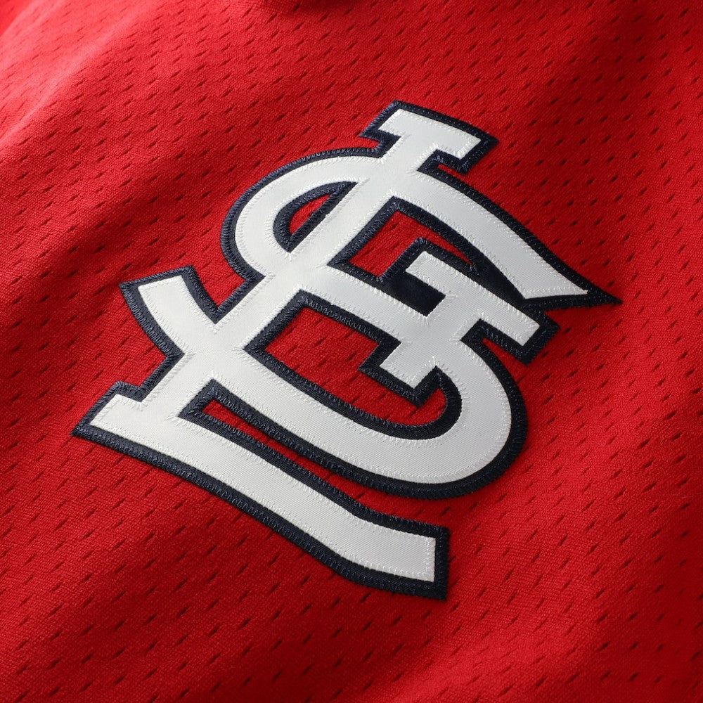 Scarlet Ozzie Smith St. Louis Cardinals Mitchell & Ness Authentic Batting Practice Jersey