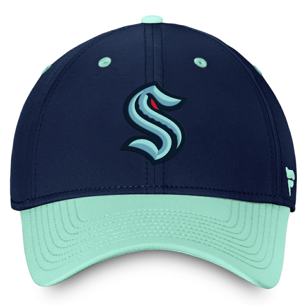 NHL Seattle Kraken Fanatics Authentic Pro Rink Two-Tone Flex Hat – Deep Sea Blue/Light Blue