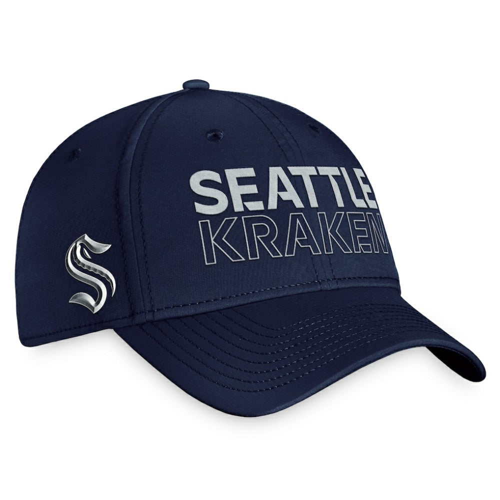 NHL Seattle Kraken Fanatics Authentic Pro Road Flex Hat – Deep Sea Blue
