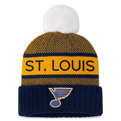 NHL St. Louis Blues Fanatics Women's Authentic Pro Rink Cuffed Knit Hat with Pom