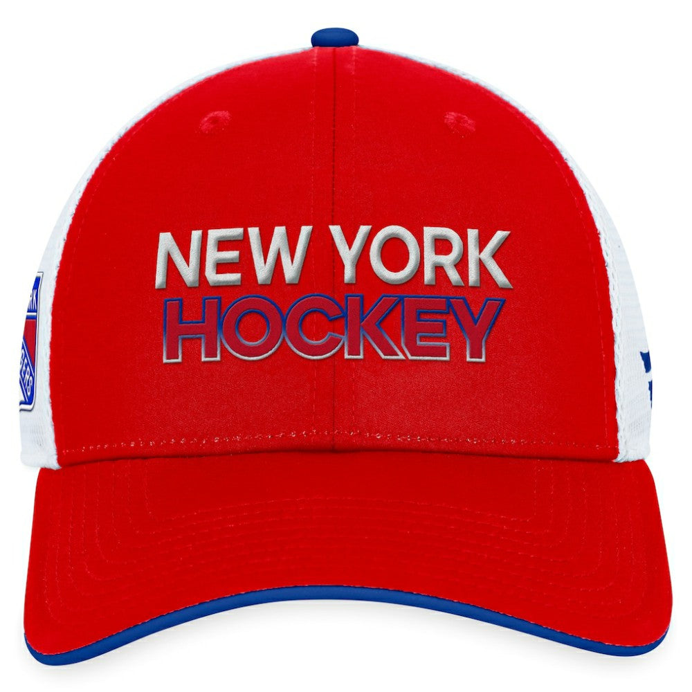 NHL New York Rangers Fanatics Authentic Pro Rink Trucker Adjustable Hat