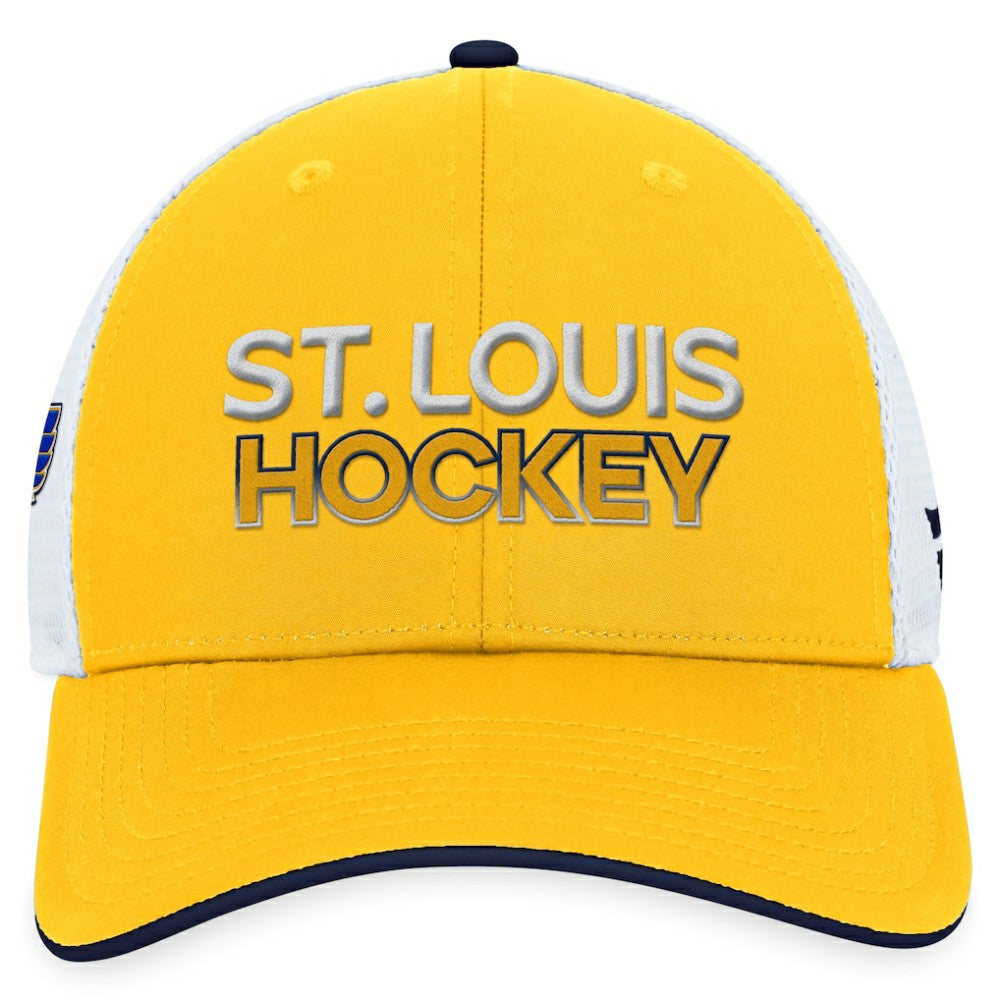NHL St. Louis Blues Fanatics Authentic Pro Rink Trucker Adjustable Hat