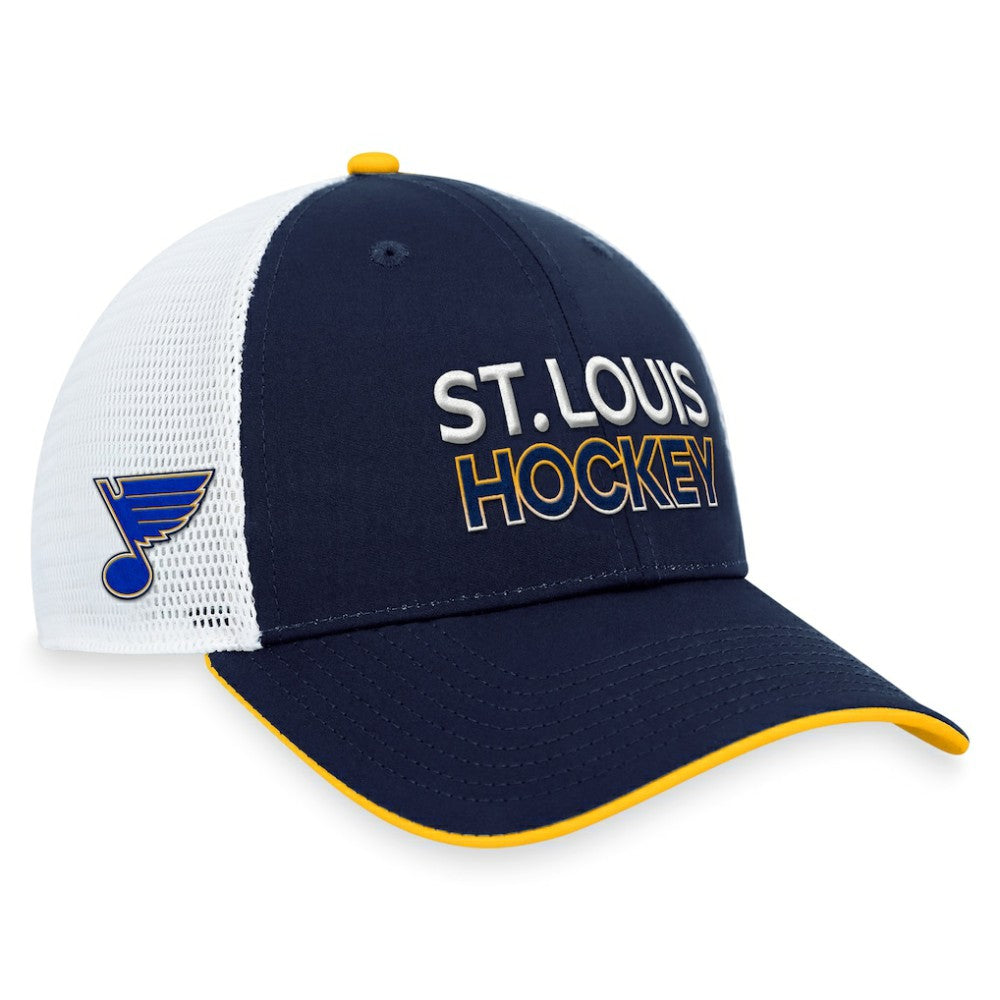 NHL St. Louis Blues Fanatics Authentic Pro Rink Trucker Adjustable Hat