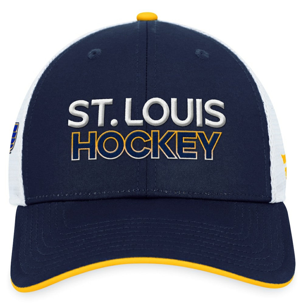 NHL St. Louis Blues Fanatics Authentic Pro Rink Trucker Adjustable Hat