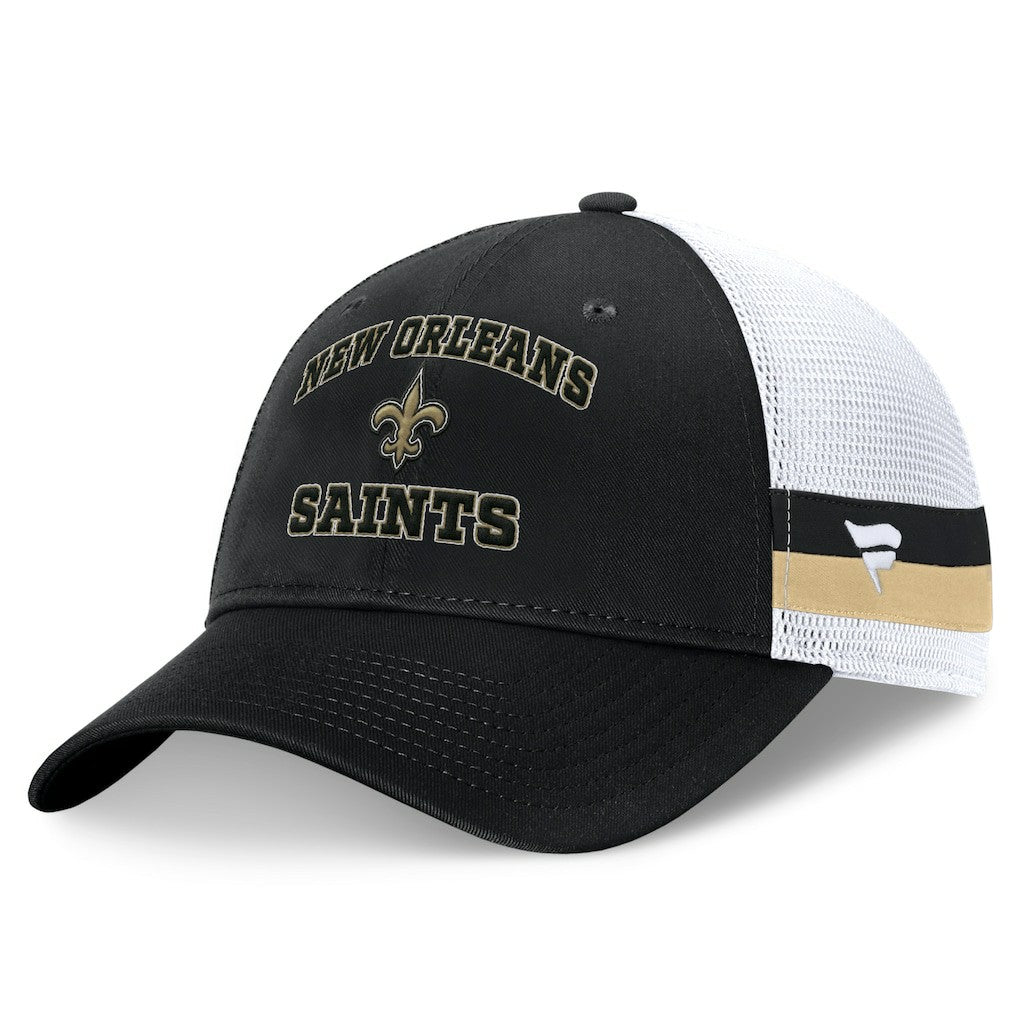 Fundamentals Side Stripe Trucker Adjustable Hat - New Orleans Saints Hats