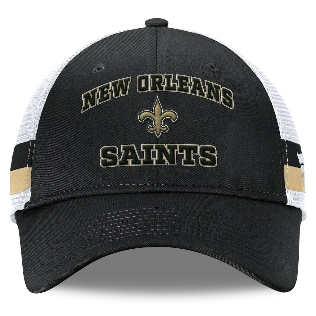 Fundamentals Side Stripe Trucker Adjustable Hat - New Orleans Saints Hats