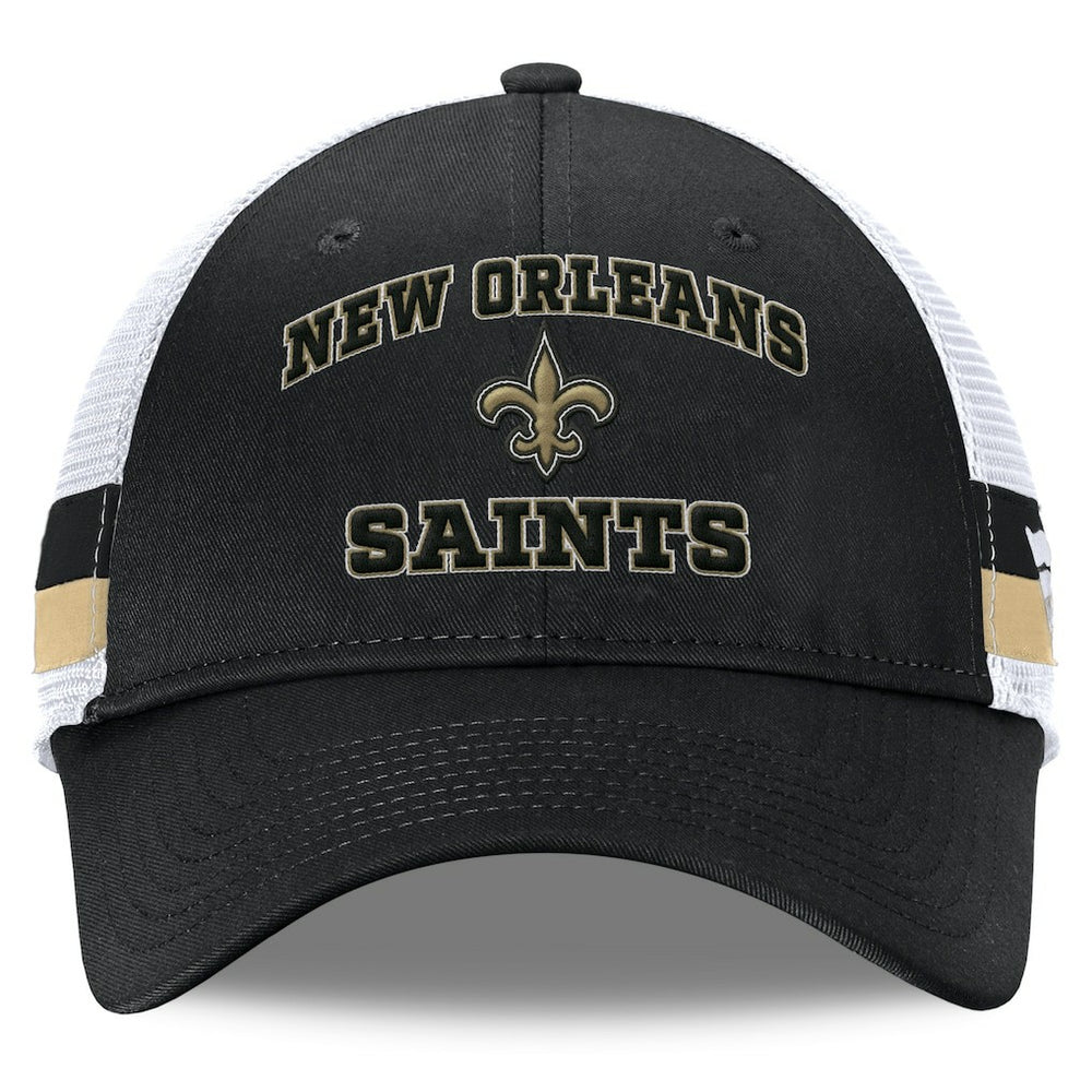 Fundamentals Side Stripe Trucker Adjustable Hat - New Orleans Saints Hats