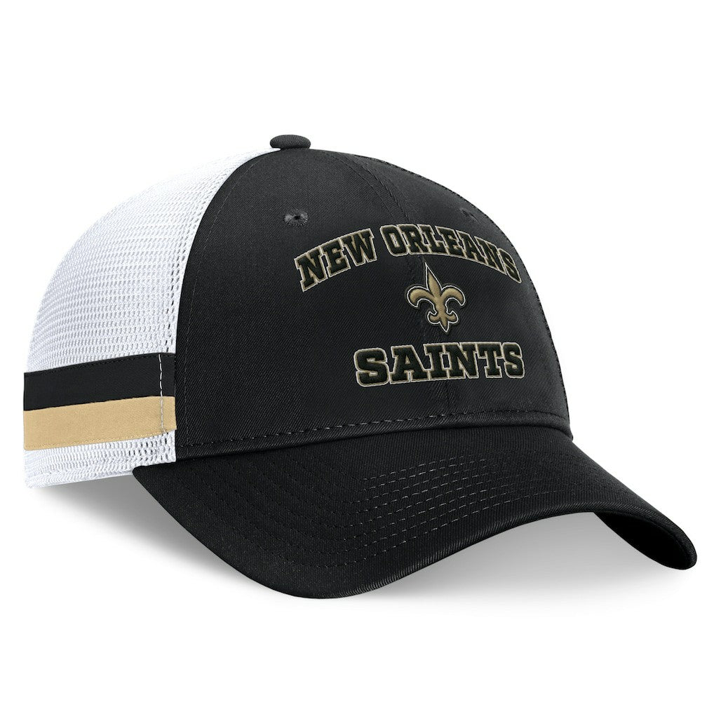 Fundamentals Side Stripe Trucker Adjustable Hat - New Orleans Saints Hats