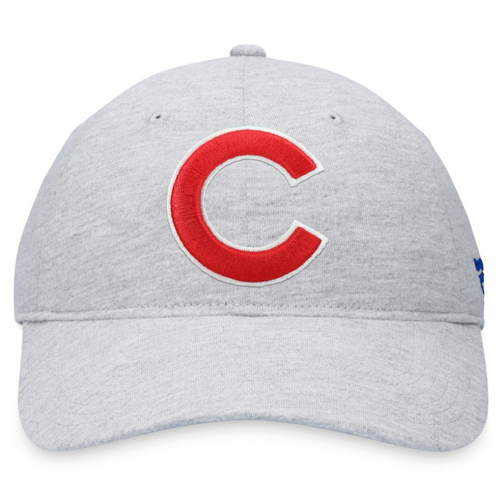 Heather Gray Chicago Cubs Fanatics Logo Adjustable Hat