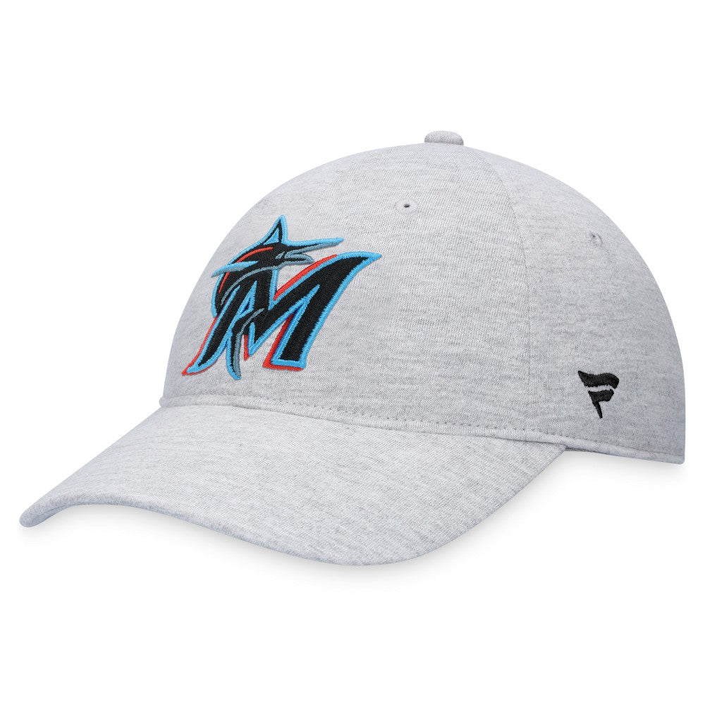 Heather Gray Miami Marlins Fanatics Logo Adjustable Hat
