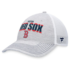 Heather Gray/White Boston Red Sox Fanatics Logo Trucker Adjustable Hat