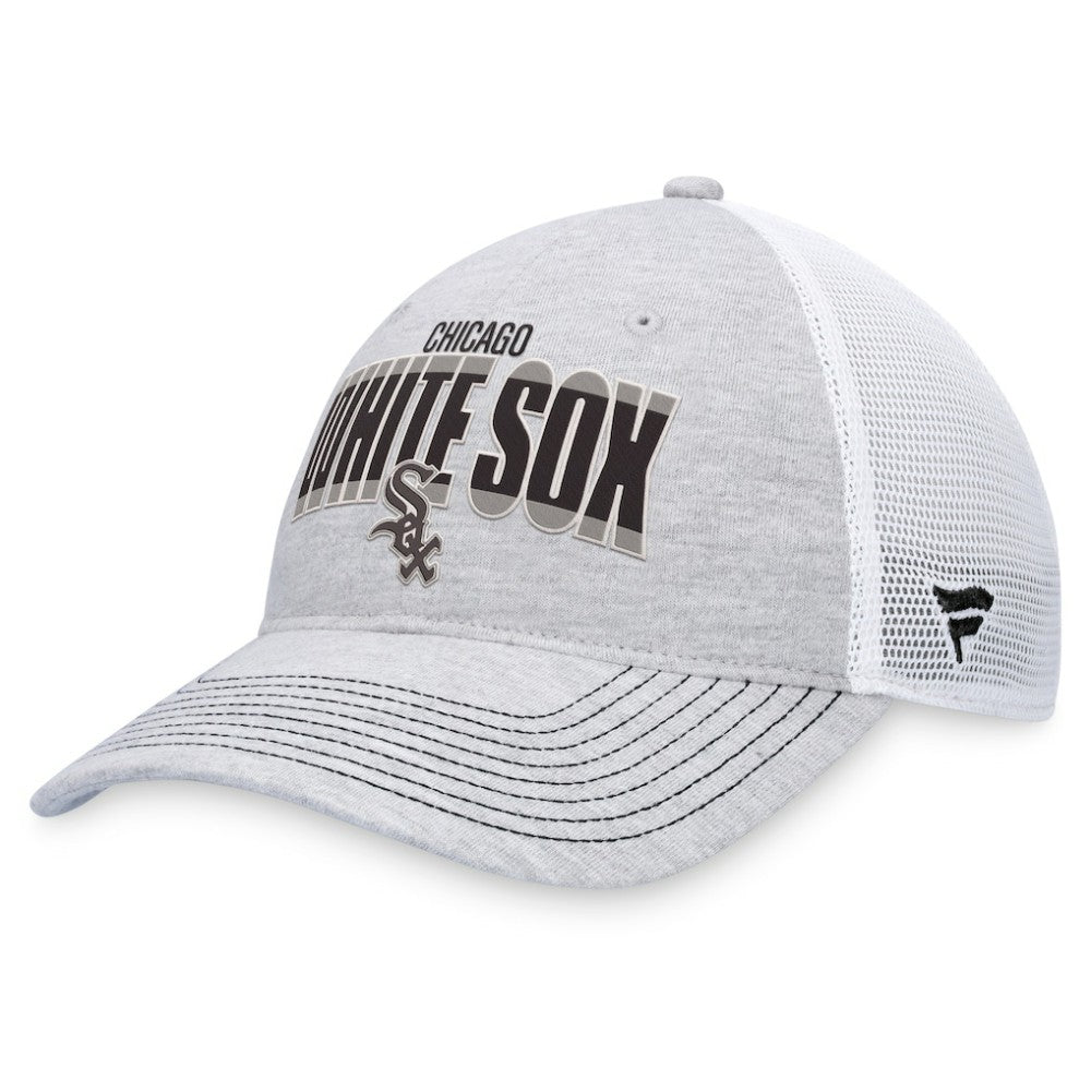 Heather Gray/White Chicago White Sox Fanatics Logo Trucker Adjustable Hat