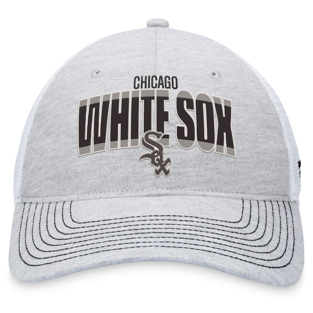 Heather Gray/White Chicago White Sox Fanatics Logo Trucker Adjustable Hat