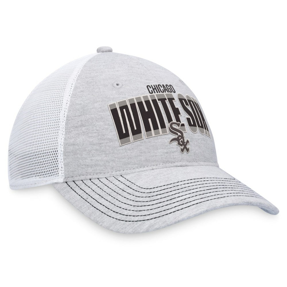 Heather Gray/White Chicago White Sox Fanatics Logo Trucker Adjustable Hat