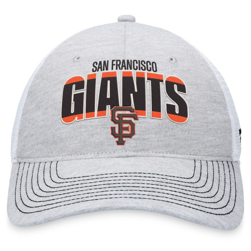 Heather Gray/White San Francisco Giants Fanatics Logo Trucker Adjustable Hat