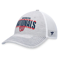 Heather Gray/White Washington Nationals Fanatics Logo Trucker Adjustable Hat