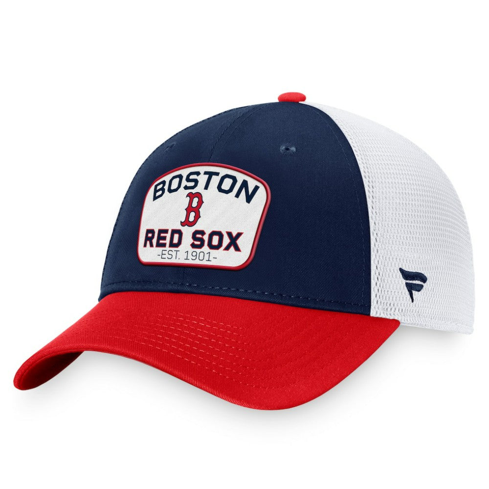 Navy/Red Boston Red Sox Fanatics Two-Tone Patch Trucker Adjustable Hat
