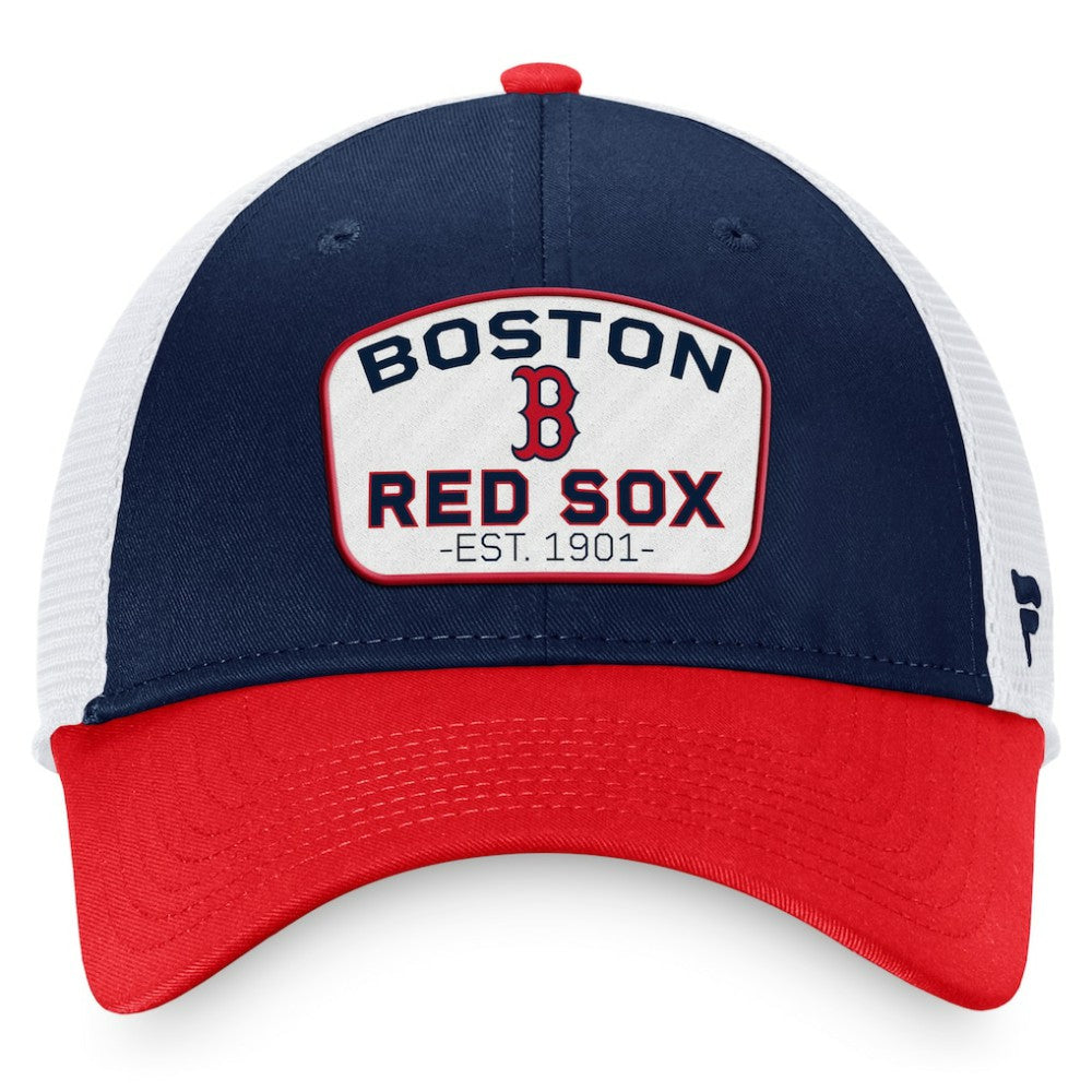 Navy/Red Boston Red Sox Fanatics Two-Tone Patch Trucker Adjustable Hat
