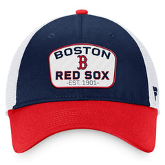Navy/Red Boston Red Sox Fanatics Two-Tone Patch Trucker Adjustable Hat