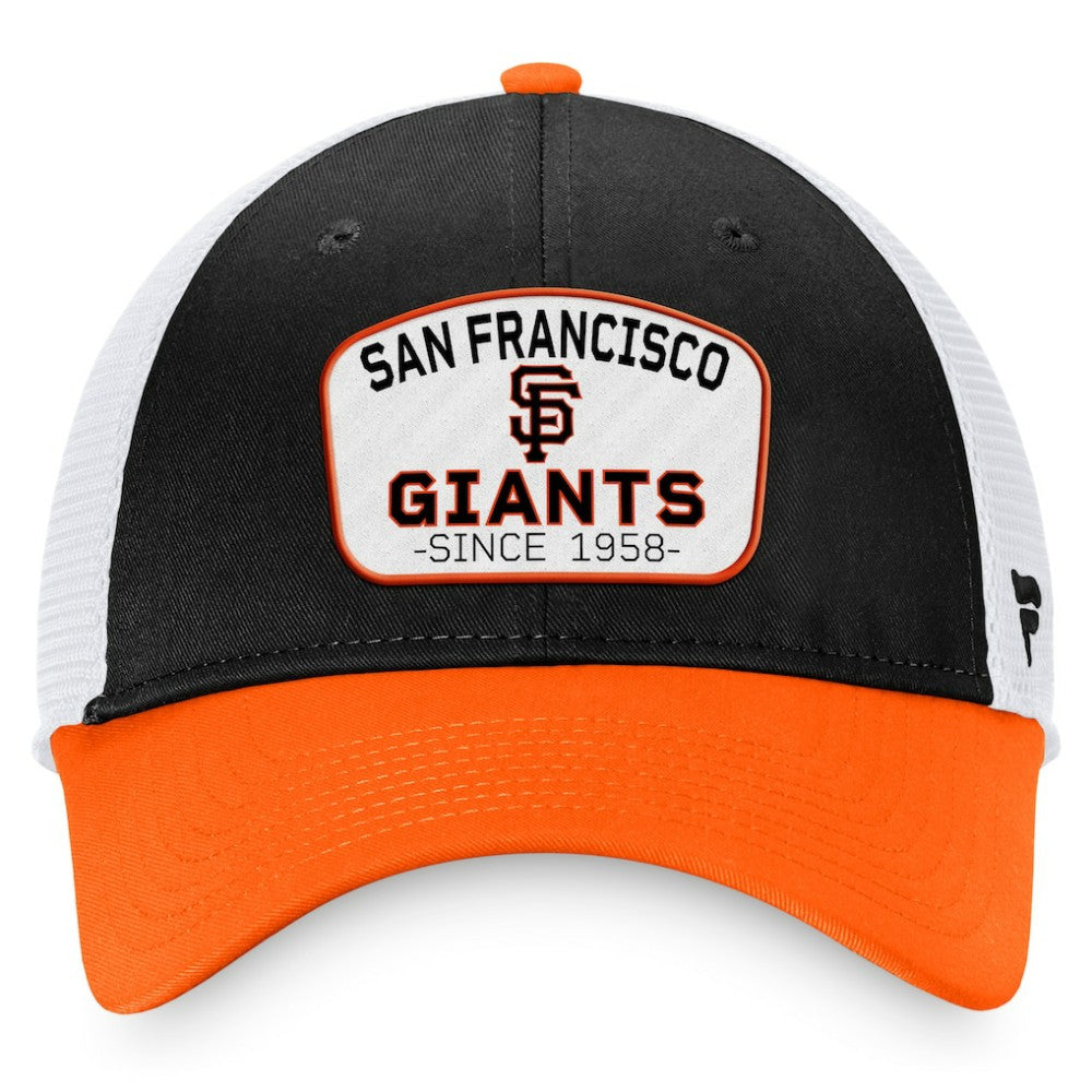 Black/Orange San Francisco Giants Fanatics Two-Tone Patch Trucker Adjustable Hat