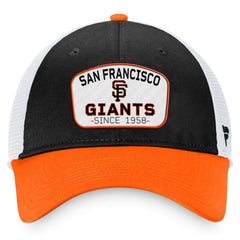 Black/Orange San Francisco Giants Fanatics Two-Tone Patch Trucker Adjustable Hat