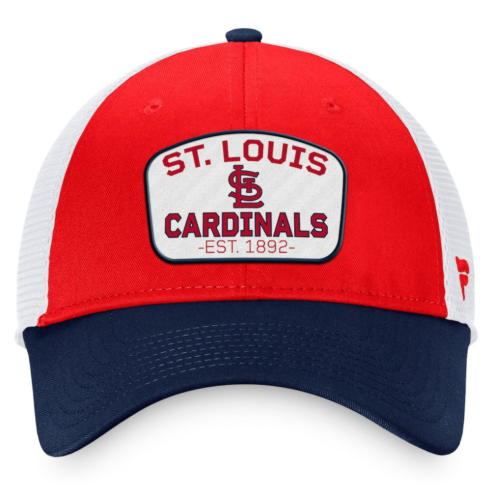 Red/Navy St. Louis Cardinals Fanatics Two-Tone Patch Trucker Adjustable Hat