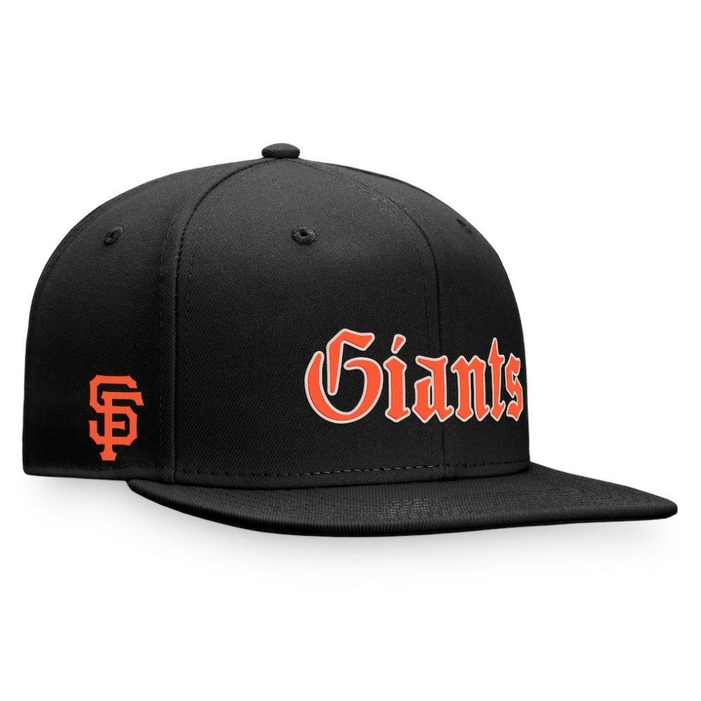Black San Francisco Giants Fanatics Gothic Script Fitted Hat