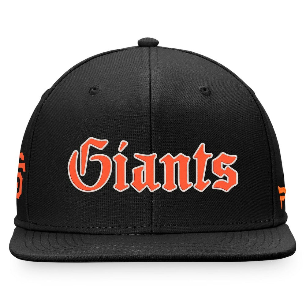 Black San Francisco Giants Fanatics Gothic Script Fitted Hat