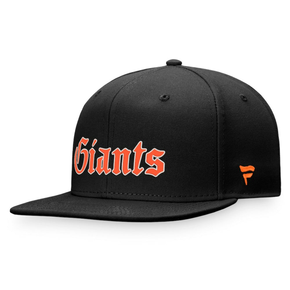 Black San Francisco Giants Fanatics Gothic Script Fitted Hat