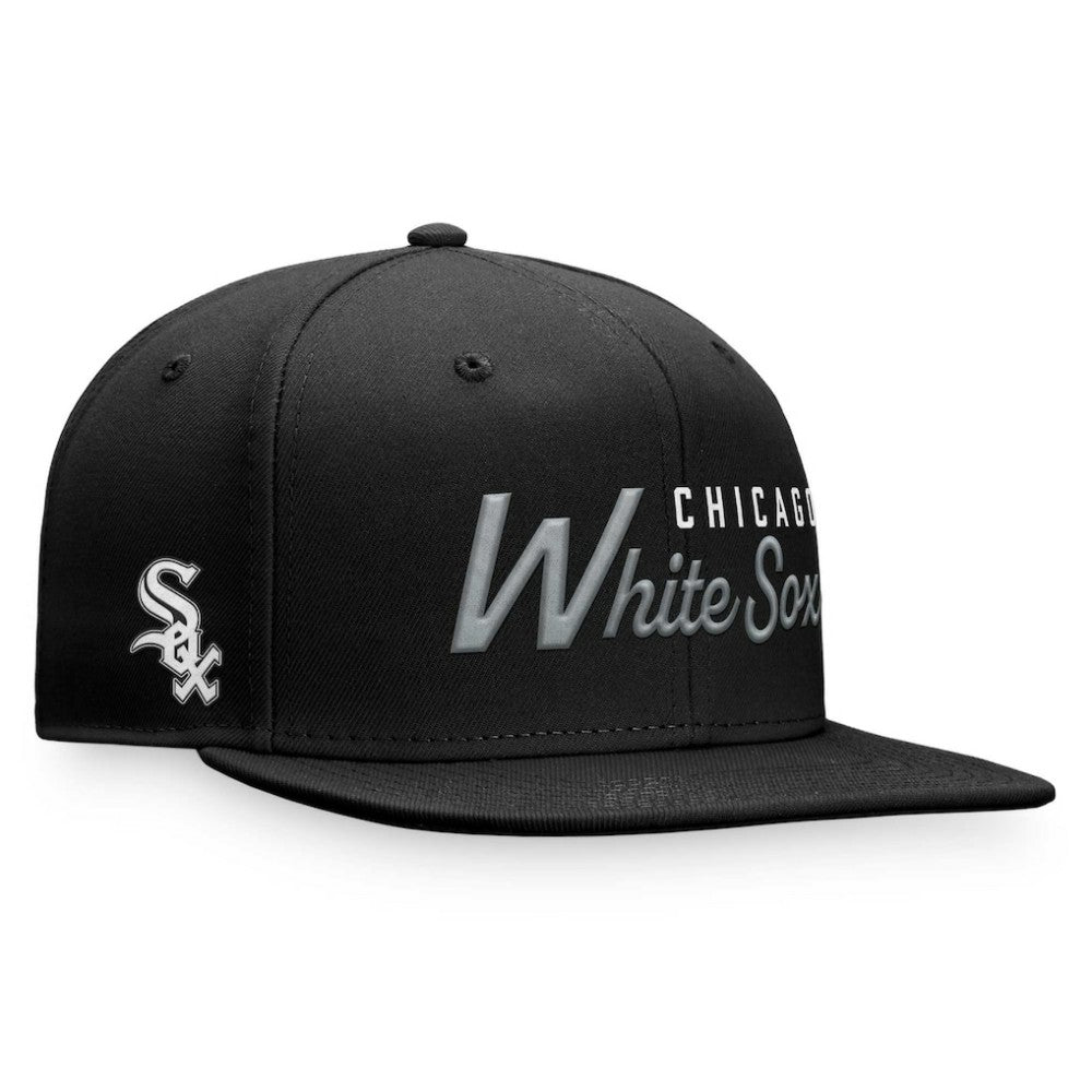 Black Chicago White Sox Fanatics Script Snapback Hat