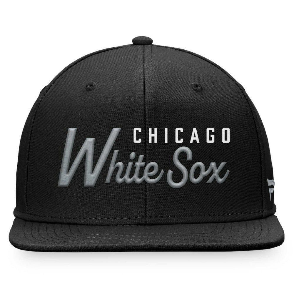 Black Chicago White Sox Fanatics Script Snapback Hat