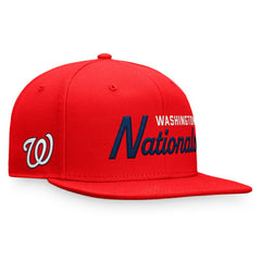 Red Washington Nationals Fanatics Script Snapback Hat