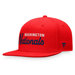 Red Washington Nationals Fanatics Script Snapback Hat