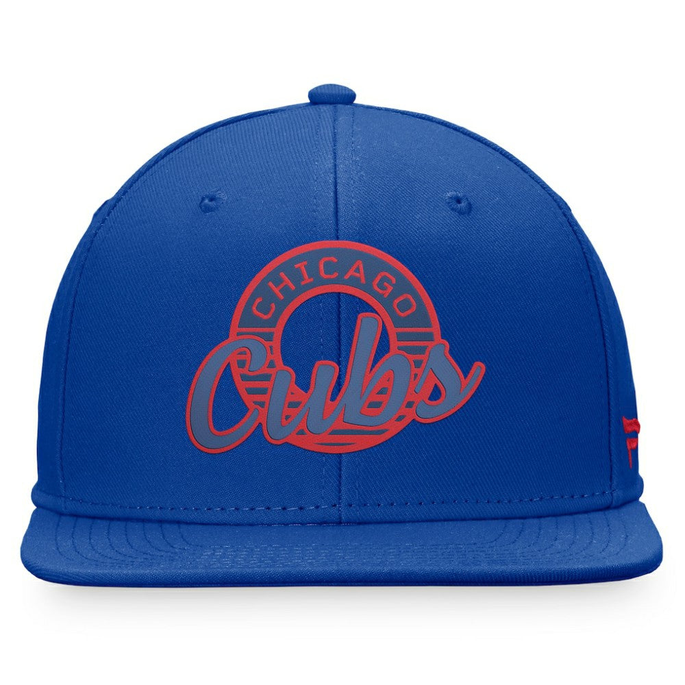 Royal Chicago Cubs Fanatics Circle Script Snapback Hat