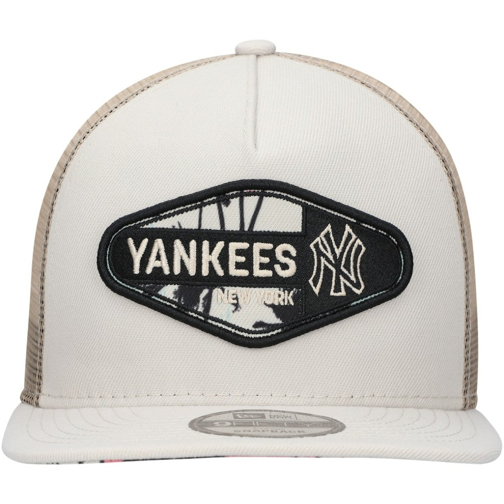 Natural New York Yankees New Era Retro Beachin' Patch A-Frame Trucker 9FIFTY Snapback Hat